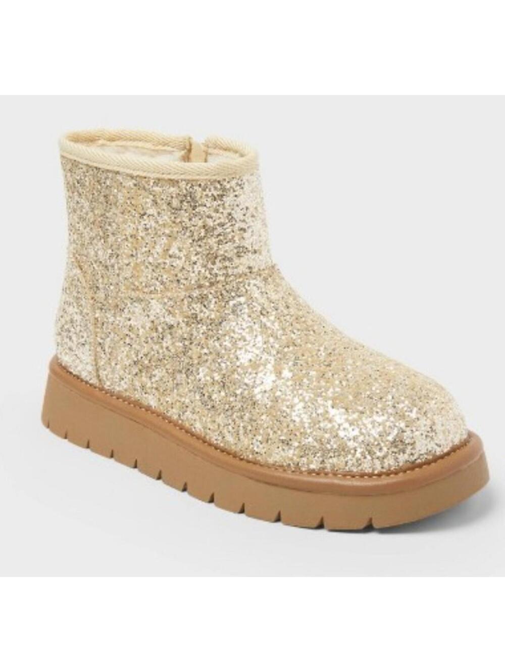 Girls' Honor  Boots Faux Suede Style Boots - Cat & Jack Gold Size 3
